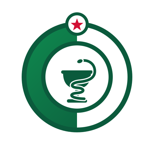 Officine-DZ logo: a green and white capsule marked with a red star.